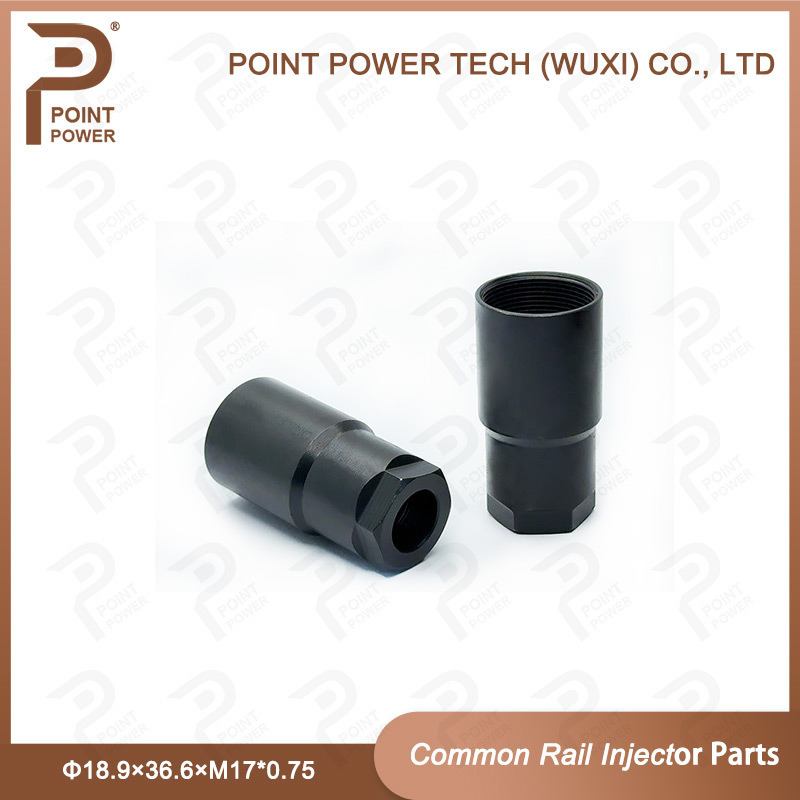Noz de injetor de aço de alta velocidade, tampa de porca, tamanho Φ18.9×36.6×M17*0.75