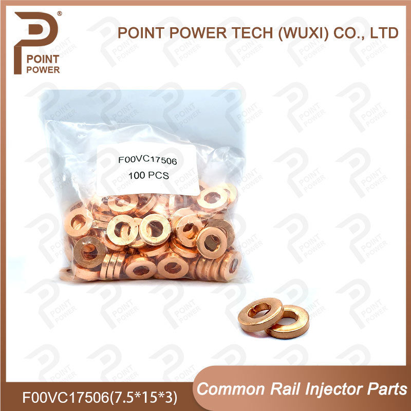 Common Rail Injector Copper Washers Shims F00VC17506 (F00V C17 506) Size 7.5*15*3